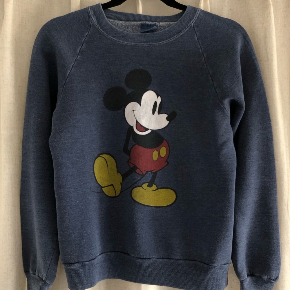Disney Navy Crewneck Sweatshirt with Mickey Graphic